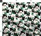 Whimsical Cats Black And White Flowers Garden Kitten Cute Folk Art Dollhouse Small Scale Leaves Cat Faces Playful Kittens Abstract Custom Printed Fabric by Spoonflower Various Fabrics by the Yard or Fat Quarter